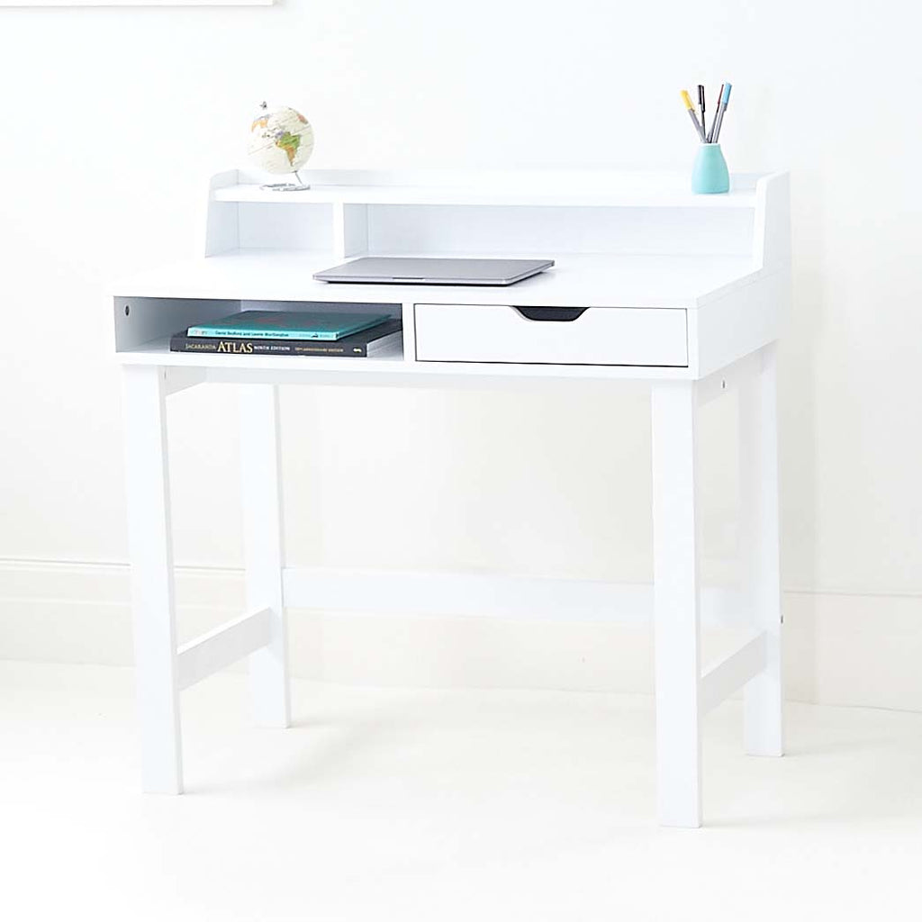 UTEX Kids Corner Study Desk With Hutch In White– spirichhome