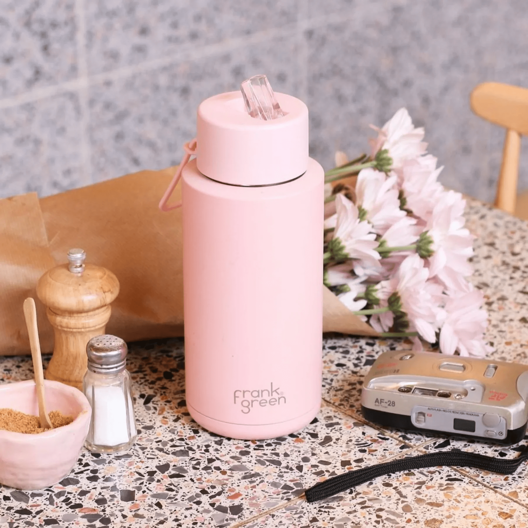 Frank Green Water Bottle - Soft Stone Color Personalised 