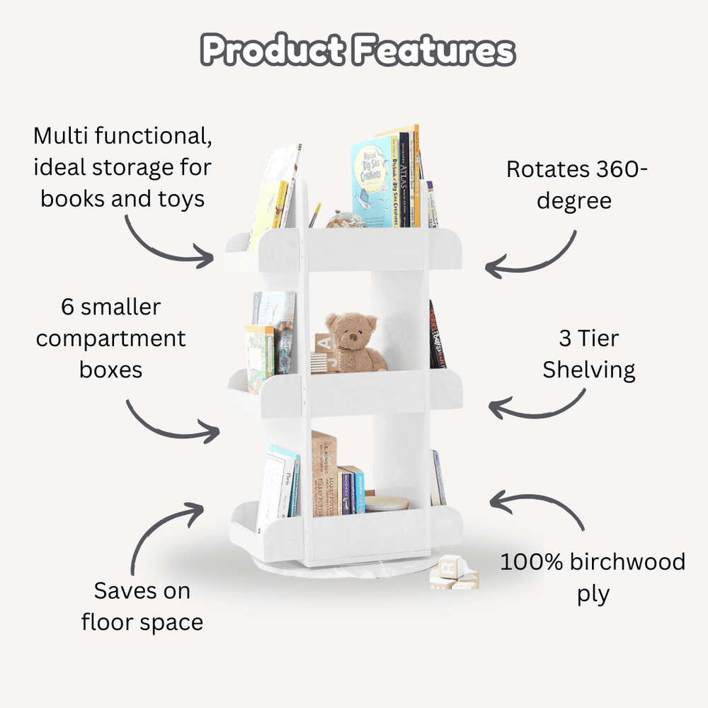 2 in 1 Rotating Bookshelf / Toy Organiser