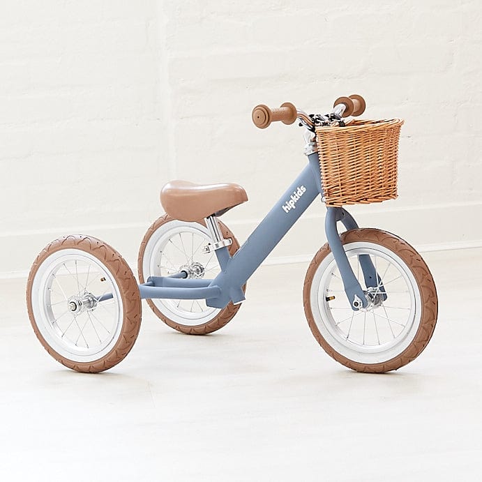 2 in 1 Steel Trike/Balance Bike (incl. wicker basket) Steel Blue