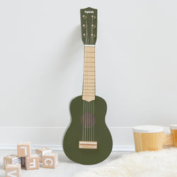 HipKids Wooden Toy Guitar Dark Olive