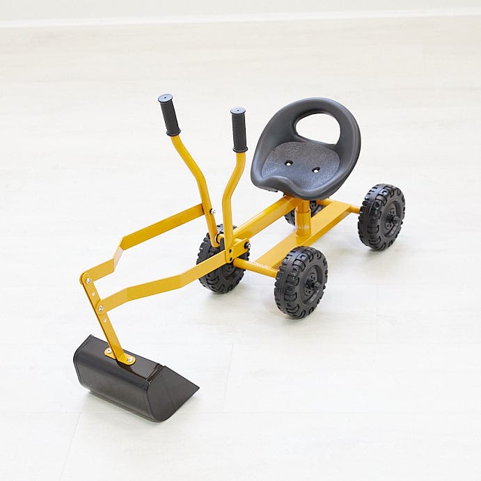 Kids Steel Toy Ride-On Excavator - Mustard