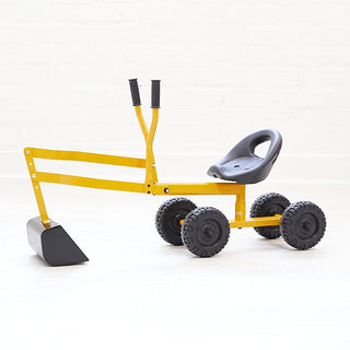 Kids Steel Toy Ride-On Excavator - Mustard