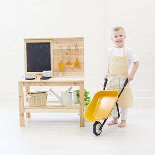 Kids Steel Toy Wheelbarrow Mustard