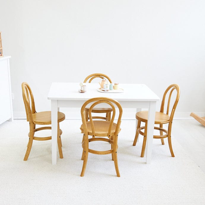 Kids Yves 4 Chairs & Table Set Natural