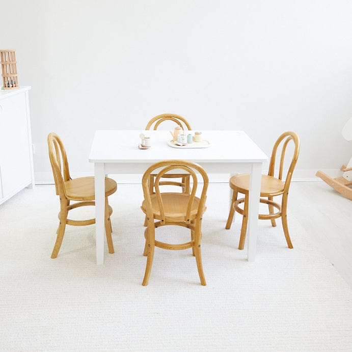 Kids Yves 4 Chairs & Table Set Natural