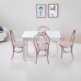 Kids Yves 4 Chairs & Table Set Soft Pink