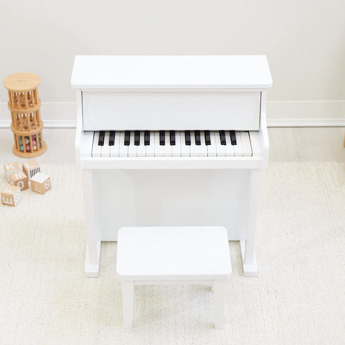 Wooden Musical Toy Piano White