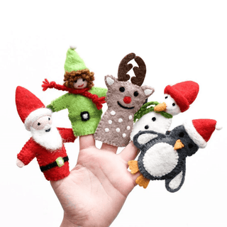 Tara Treasures Christmas Santa Finger Puppet Set