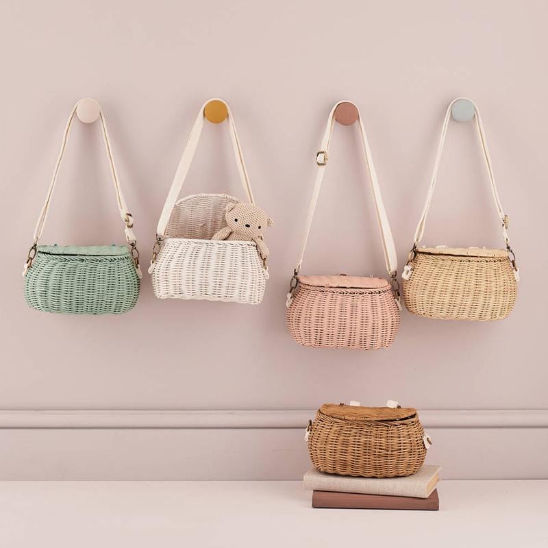 Buy Mini Chari Bag by Olli Ella Natural Pink White HipKids